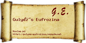 Gulyás Eufrozina névjegykártya