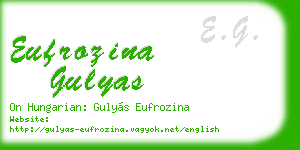 eufrozina gulyas business card